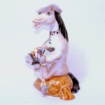 Скульптура Лошадь с гармошкой цветная - Роспись: Краски+Золото, Цена:1500 руб.